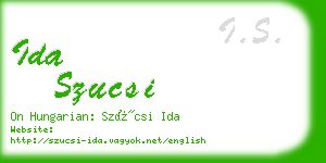 ida szucsi business card